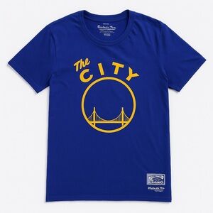 Mitchell & Ness Golden State Warriors Royal Blue with golden state bridge